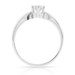 Bague solitaire or 750 blanc diamant 40/100e de carat