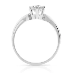 Bague solitaire or 750 blanc diamant 70/100e de carat