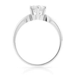 Bague solitaire or 750 blanc diamant 1 carat