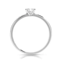 Bague solitaire or 750 blanc diamant 40/100e de carat
