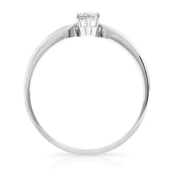 Bague solitaire or 750 blanc diamant 15/100e de carat
