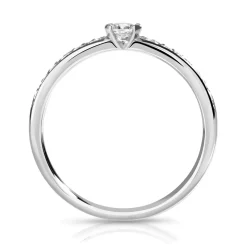Bague solitaire or 750 blanc diamant 20/000e de carat