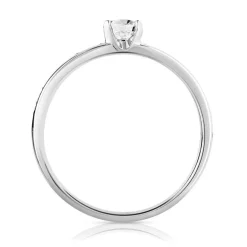Bague solitaire or 750 blanc diamant 60/100e de carat