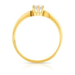 Bague solitaire or 750 diamant synthétique 0.25 carat