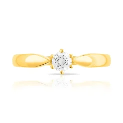 Bague solitaire or 750 diamant synthétique 0.25 carat