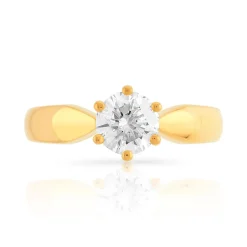 Bague solitaire or 750 diamant synthétique 0.80 carat