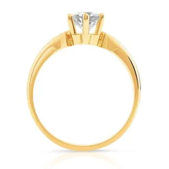 Bague solitaire or 750 jaune diamant 70/100e de carat