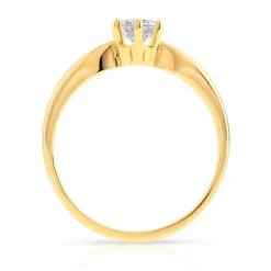 Bague solitaire or 750 jaune diamant 40/100e de carat