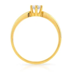 Bague solitaire or 750 jaune diamant 30/100e de carat
