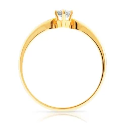 Bague solitaire or 750 jaune diamant 20/100e de carat