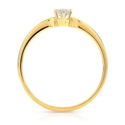 Bague solitaire or 750 jaune diamant 15/100e de carat