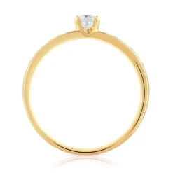 Bague solitaire or 750 jaune diamant 40/100e de carat
