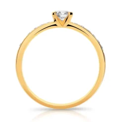 Bague solitaire or 750 jaune diamant 40/100e de carat
