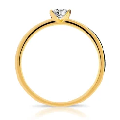 Bague solitaire or 750 jaune diamant 30/100e de carat