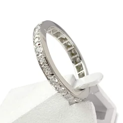 Bague tour complet d'occasion or 750 blanc diamants