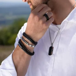 Bague tournante acier noir