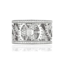 Bague Vesontio or blanc 750 diamants