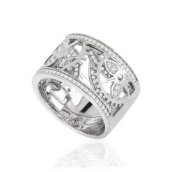 Bague Vesontio or blanc 750 diamants