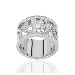 Bague Vesontio or blanc 750 diamants
