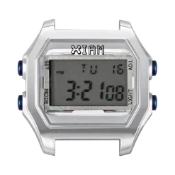 Boîte de montre IAM large polycarbonate argenté