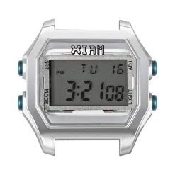Boîte de montre IAM large polycarbonate argenté