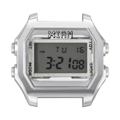 Boîte de montre IAM medium polycarbonate argenté