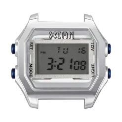 Boîte de montre IAM medium polycarbonate argenté