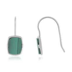 Boucles d'oreille argent 925 malachite