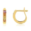 Boucles d'oreille or 375 jaune saphirs