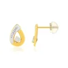 Boucles d'oreille or 375 jaune zirconias blancss