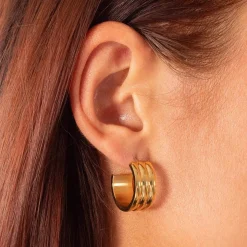 Boucles d'oreilles acier doré