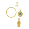 Boucles d'oreilles acier doré perles
