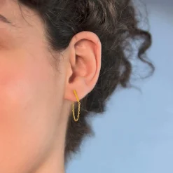 Boucles d'oreilles acier jaune