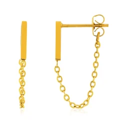 Boucles d'oreilles acier jaune