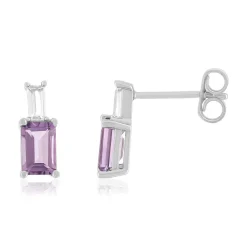 Boucles d'oreilles argent 925 améthystes