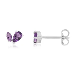 Boucles d'oreilles argent 925 améthystes
