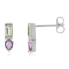 Boucles d'oreilles argent 925 améthystes et amétrines