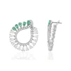 Boucles d'oreilles argent 925 cristal vert et zirconias
