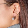 Boucles d'oreilles argent 925 dormeuses zirconias