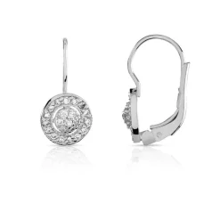 Boucles d'oreilles argent 925 dormeuses zirconias