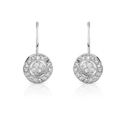 Boucles d'oreilles argent 925 dormeuses zirconias