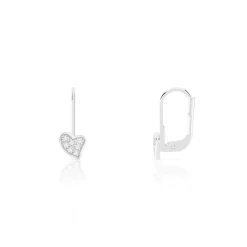 Boucles d'oreilles argent 925 dormeuses coeurs zirconias