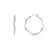 Boucles d'oreilles argent 925 effet ondulé 30 mm