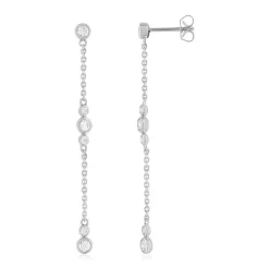 Boucles d'oreilles argent 925 et zirconias