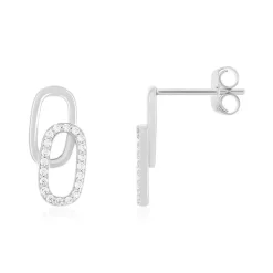 Boucles d'oreilles argent 925 et zirconias