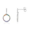 Boucles d'oreilles argent 925 et zirconias multicolores