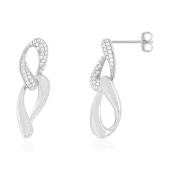 Boucles d'oreilles argent 925 et zirconias