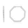 Boucles d'oreilles argent 925 et zirconias, motif hexagonal