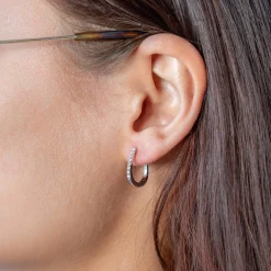 Boucles d'oreilles argent 925 et zirconias