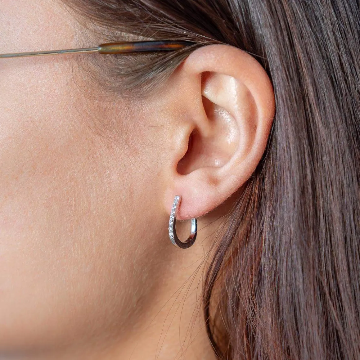 Boucles d'oreilles argent 925 et zirconias